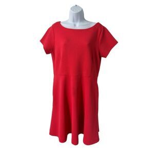 Banana Republic Women's  Coral Short Sleeves Fit‎ & Flare Skater Dress Size 14